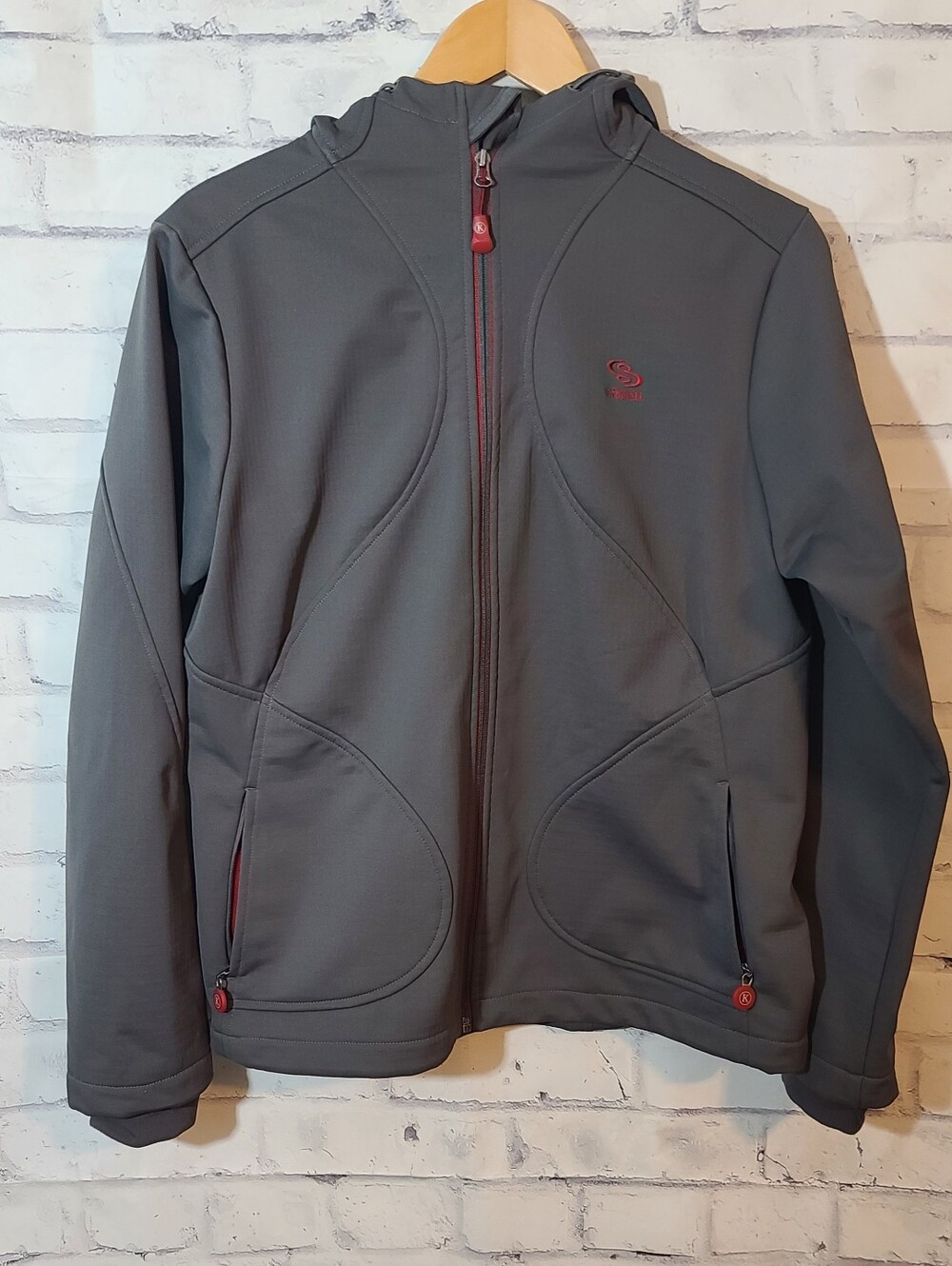 Kathmandu Active Series Women's Gray Softshell Hooded Full Zip Jacket 14